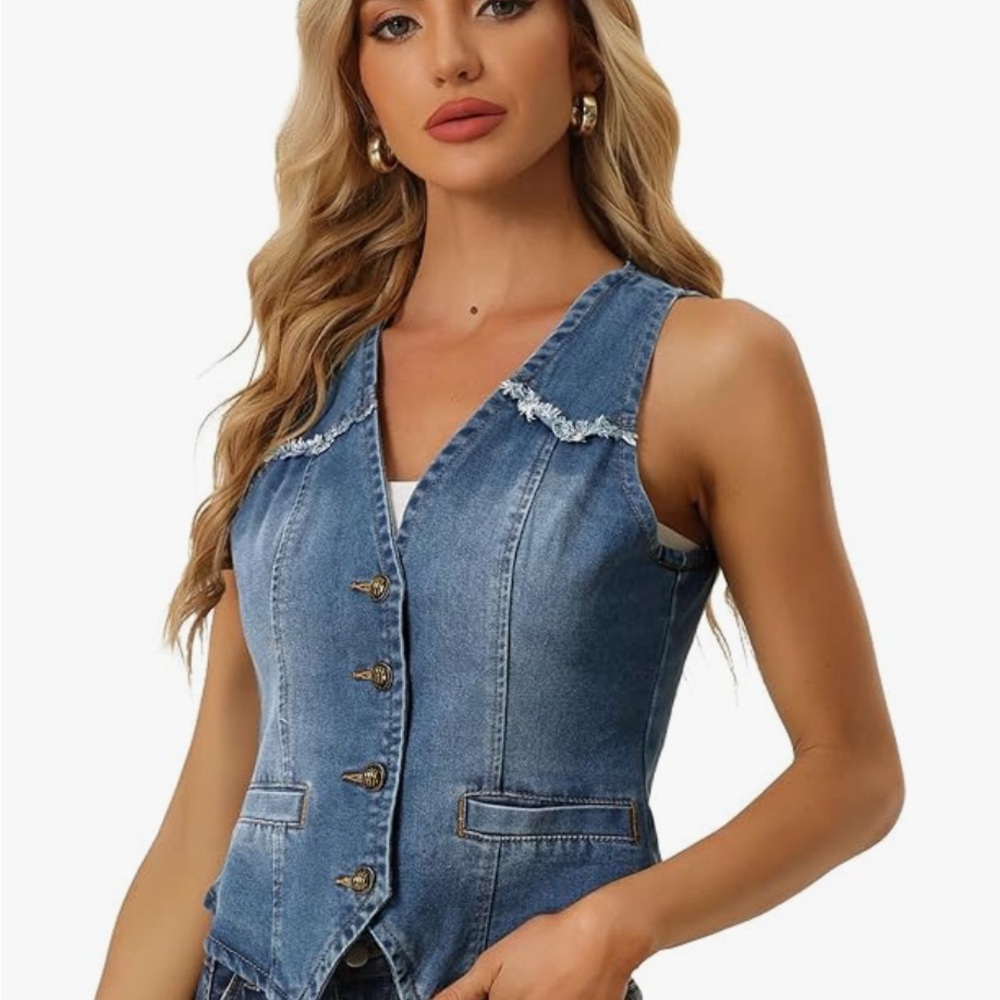 Women's Blue Denim Vest